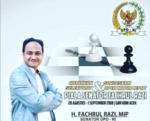 Piala Senator Fachrul Razi akan diikuti sekitar 100 atlet catur se Aceh. (Foto/Ist)