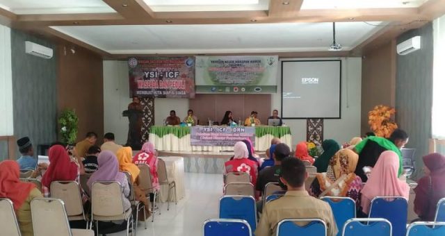 WhatsApp Image 2019-01-29 at 15.53.11 Yayasan Kelor Harapan Kamoe (KHAMO) Aceh Jaya mengadakan pelatihan dan simulasi Sekolah Siaga Bencana (SSB), mulai Senin - Selasa (28-29/1/2019) di Aula Dinas Kesehatan Aceh Jaya. (Foto/Zammil)