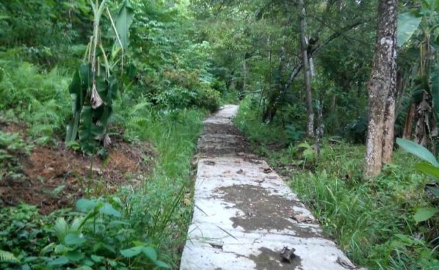 WhatsApp Image 2018-12-13 at 13.09.54 Jalan di kawasan permukiman Gampong Jambo Apha, Tapaktuan, yang diharapkan warga setempat untuk dilanjutkan pembangunannya. (Foto/Ist)
